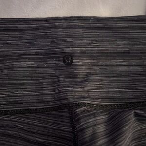lululemon athletica Black and Gray Striped Leggings